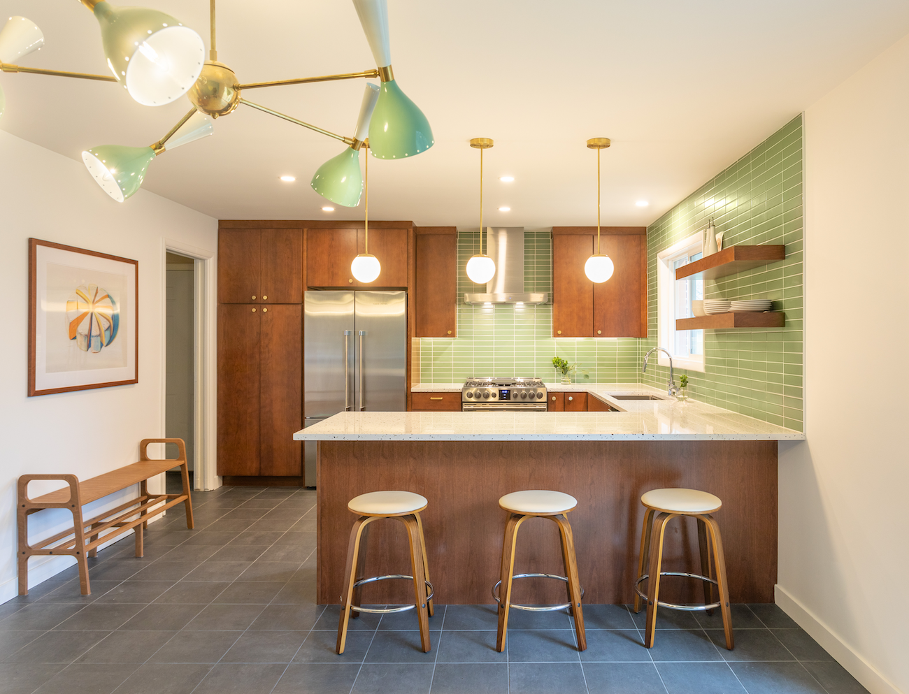 Midcentury Modern Keuken - sfeervolle keuken 5