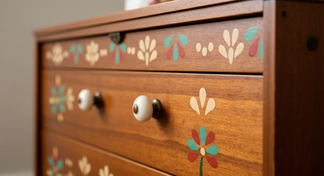 Midcentury Modern Kinderkamer - detail van materialen en textuur