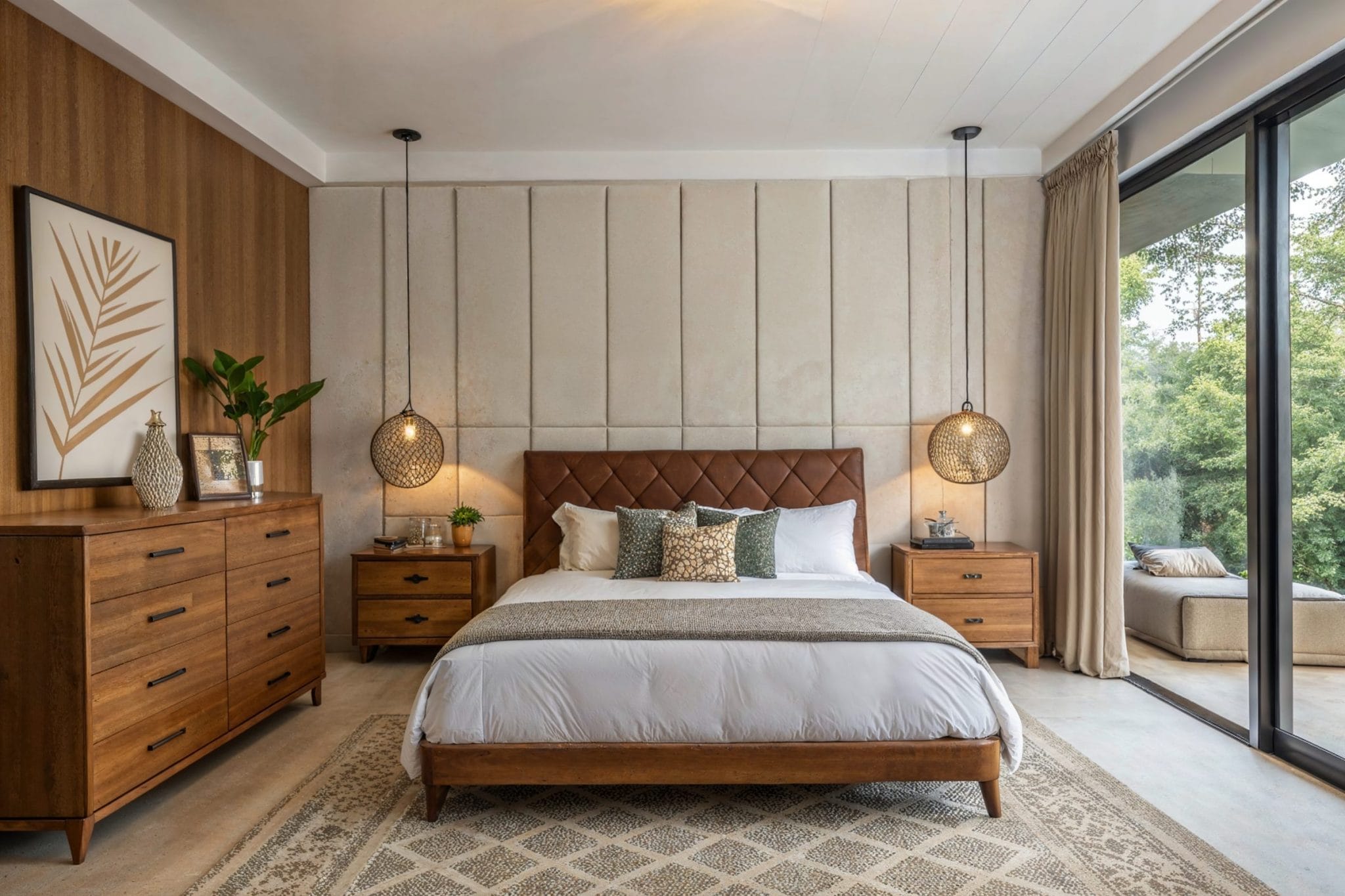 Midcentury Modern Slaapkamer - sfeervolle slaapkamer 6