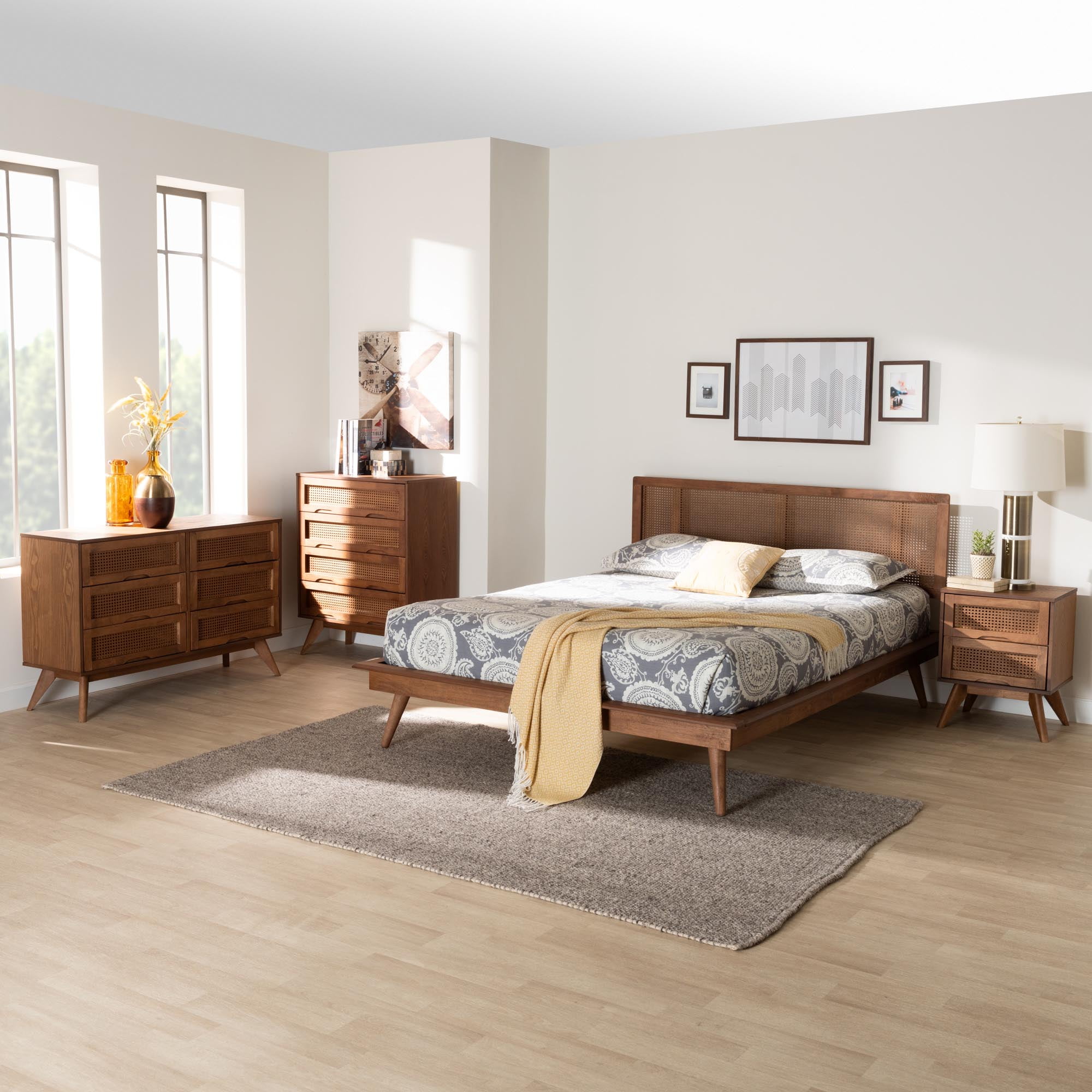 Midcentury Modern Slaapkamer - sfeervolle slaapkamer 8