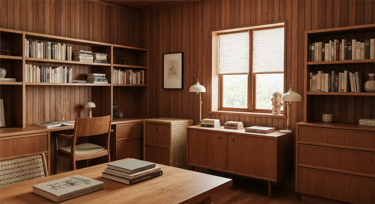 Midcentury Modern Werkkamer - kleurenpalet en sfeer