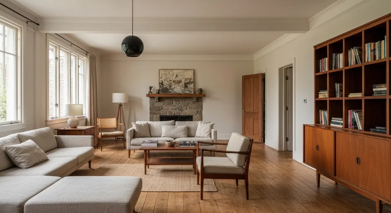 Midcentury Modern woonkamer