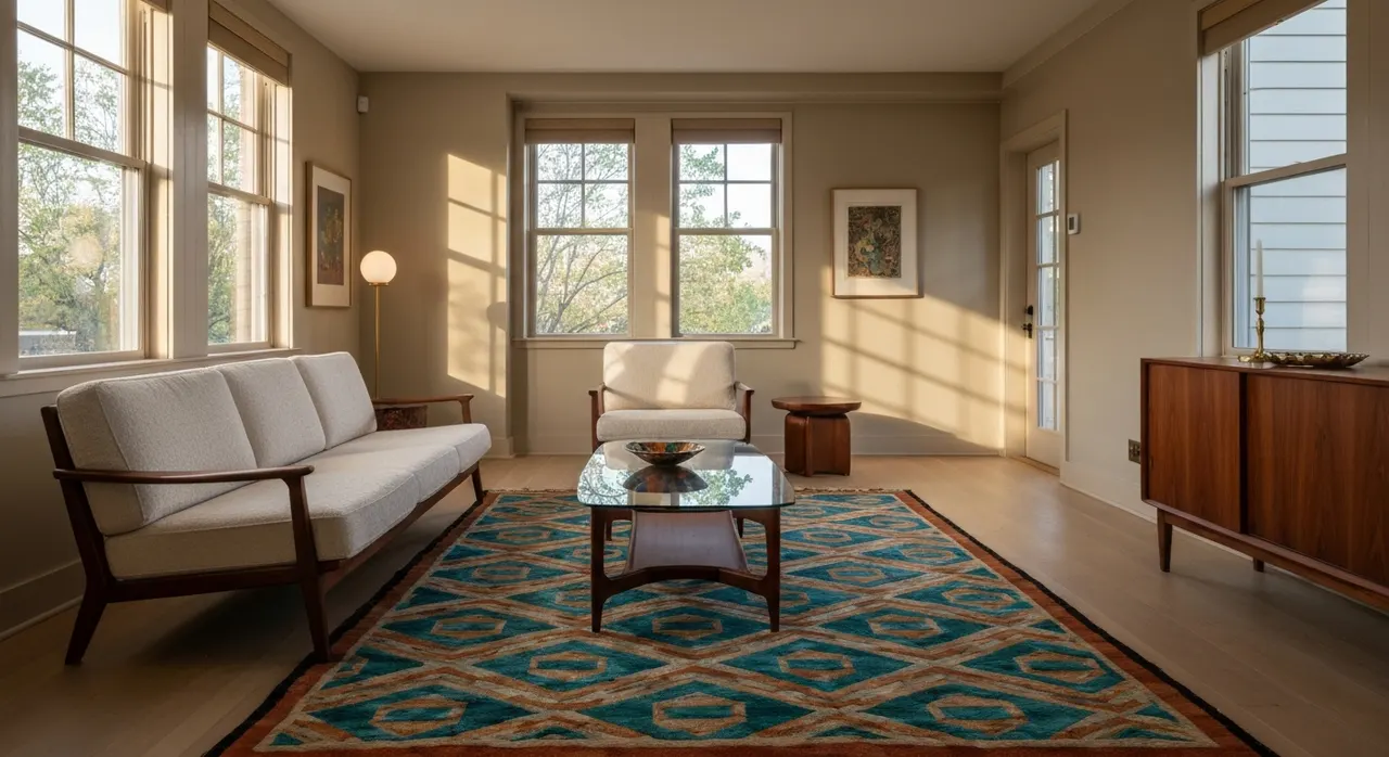 Midcentury Modern Woonkamer - inrichting en decoratie