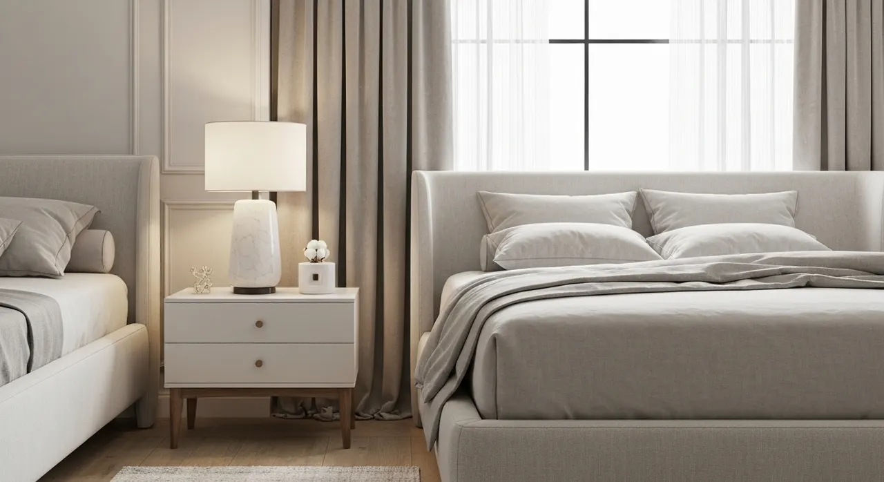 Modern Klassiek Slaapkamer - detail van materialen en textuur