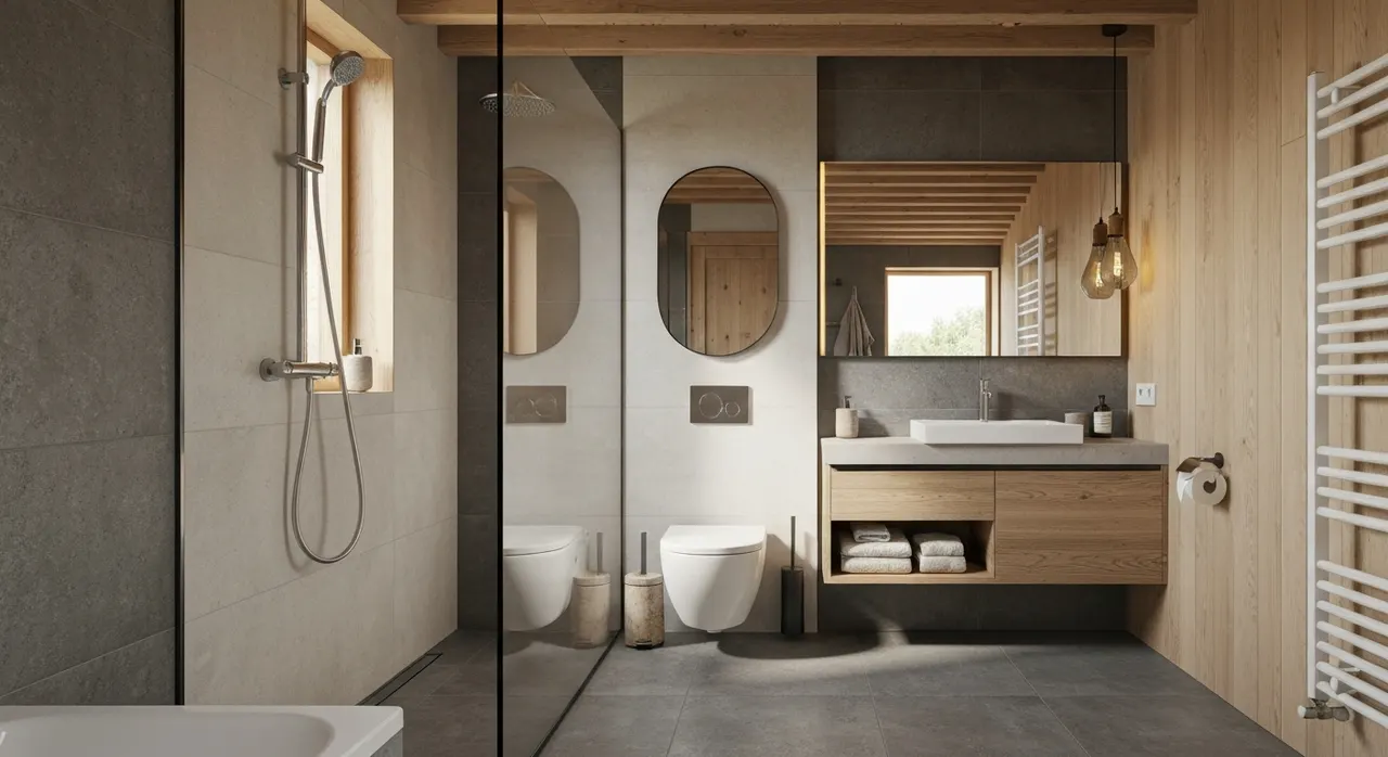 Modern Landelijk Badkamer - inrichting en decoratie