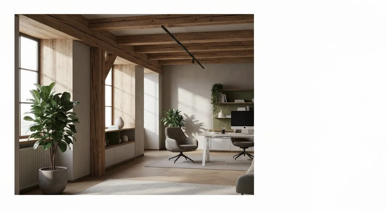 Modern Landelijk Werkkamer - detail van materialen en textuur