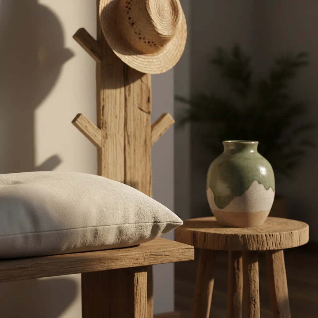 Natural Living Hal - detail van materialen en textuur