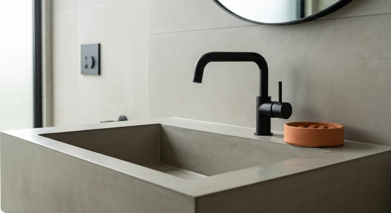 New Raw Badkamer - detail van materialen en textuur