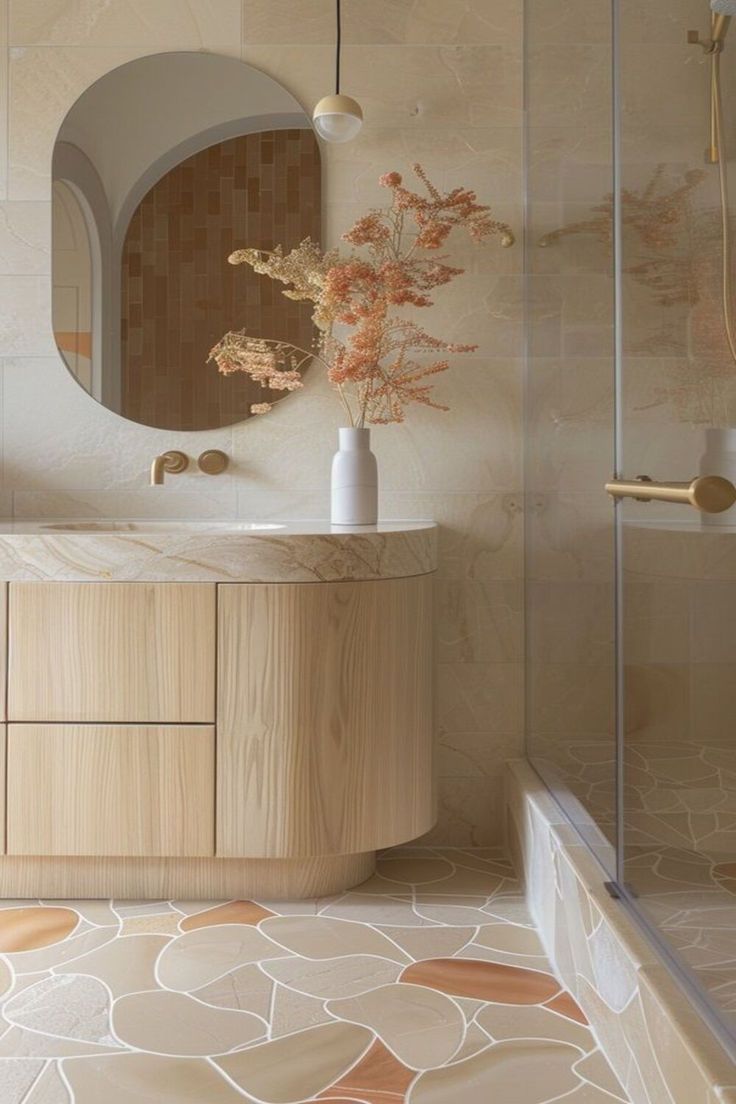 Organic Modern Badkamer - sfeervolle badkamer 12