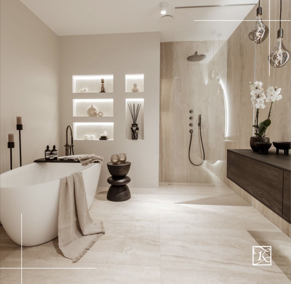 Organic Modern Badkamer - sfeervolle badkamer 13