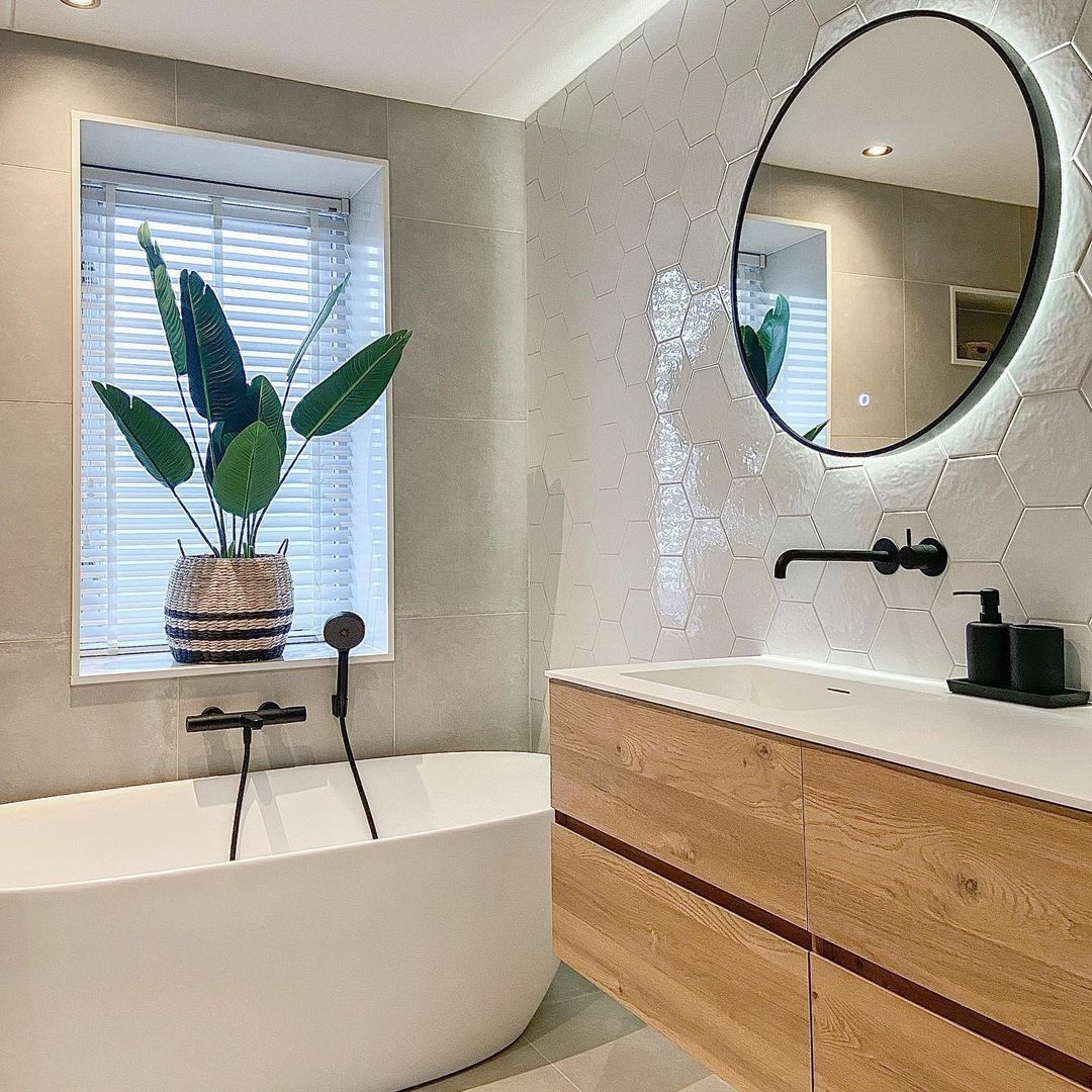 Organic Modern Badkamer - sfeervolle badkamer 16