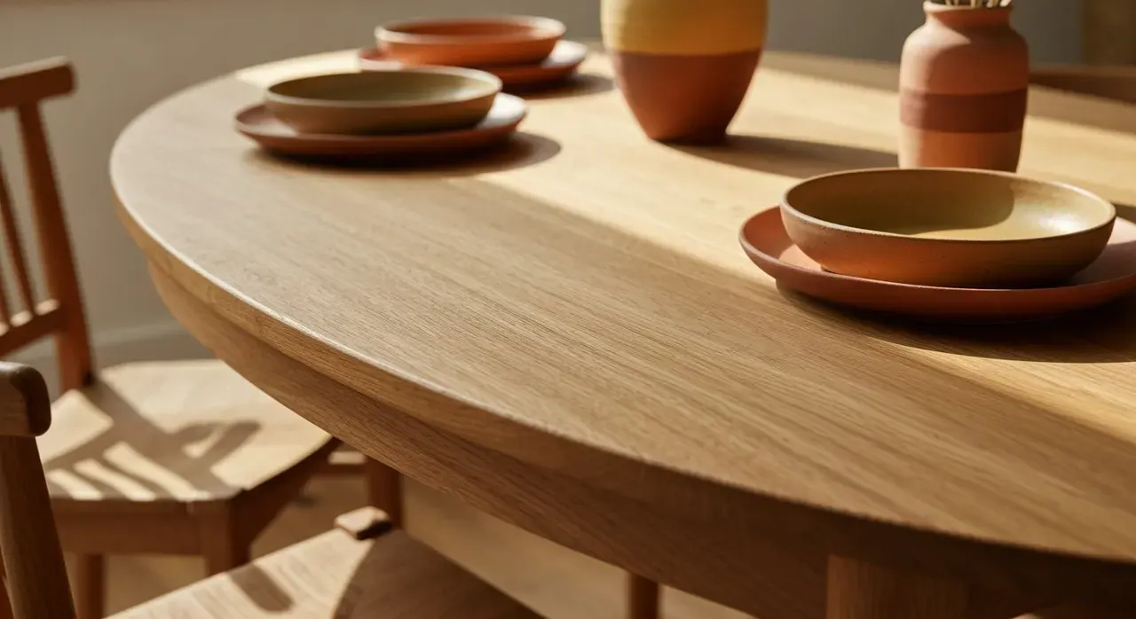 Organic Modern Eetkamer - detail van materialen en textuur