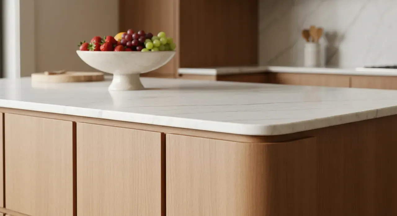 Organic Modern Keuken - detail van materialen en textuur