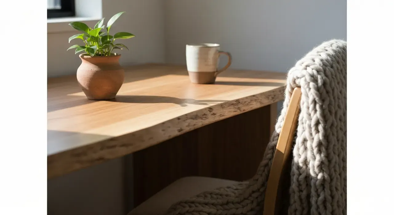 Organic Modern Werkkamer - detail van materialen en textuur