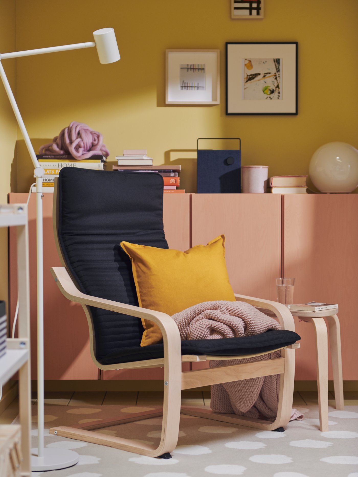 IKEA POÄNG fauteuil met houten frame