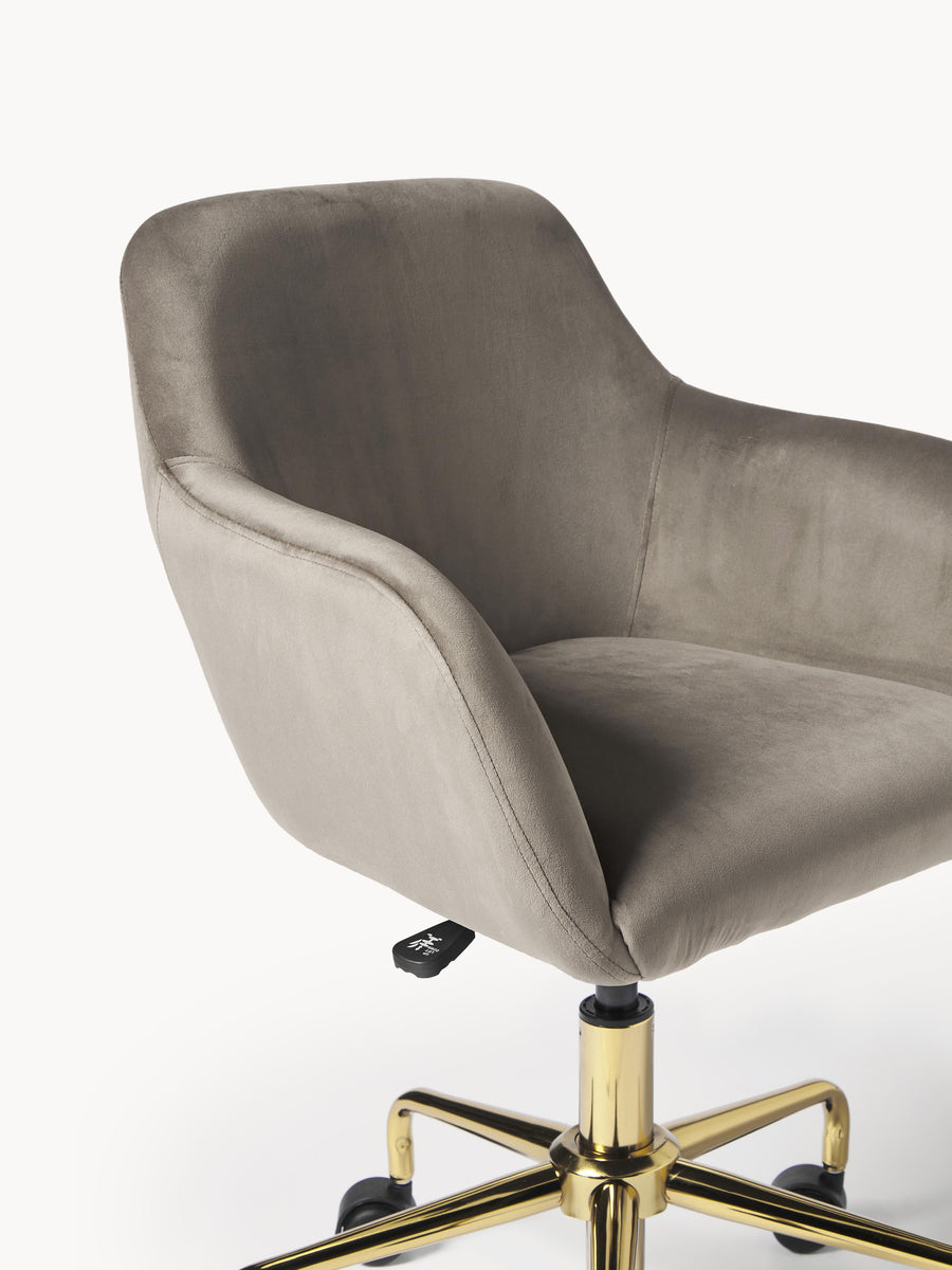 Fluwelen Bureaustoel met Gouden Onderstel