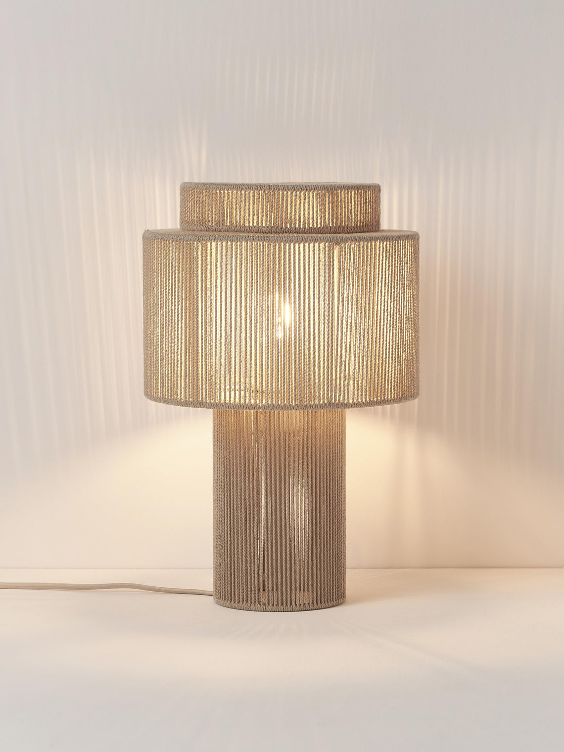 Messing Tafellamp met Stoffen Kap