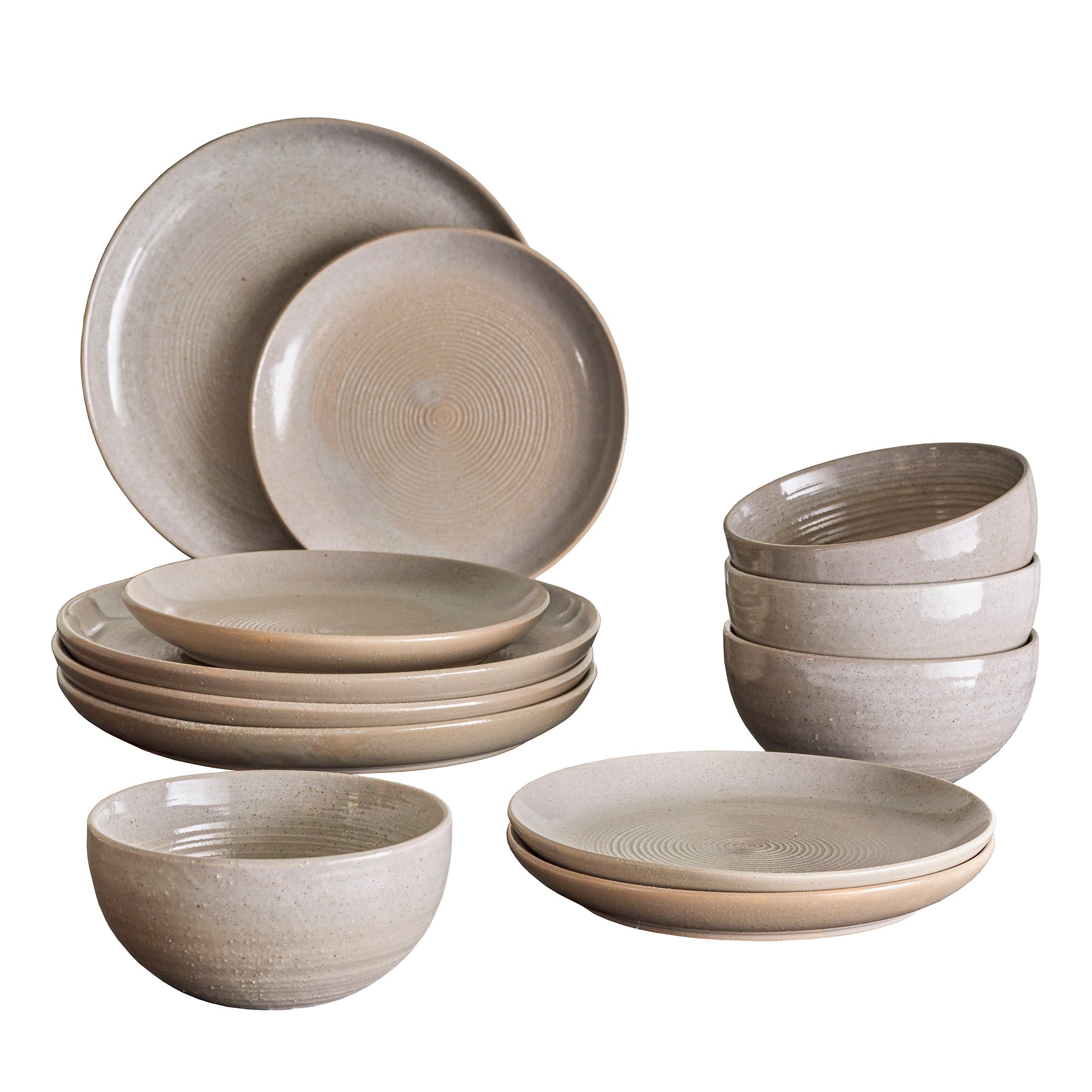 Bloomingville Stoneware Servies Grijs-Bruin