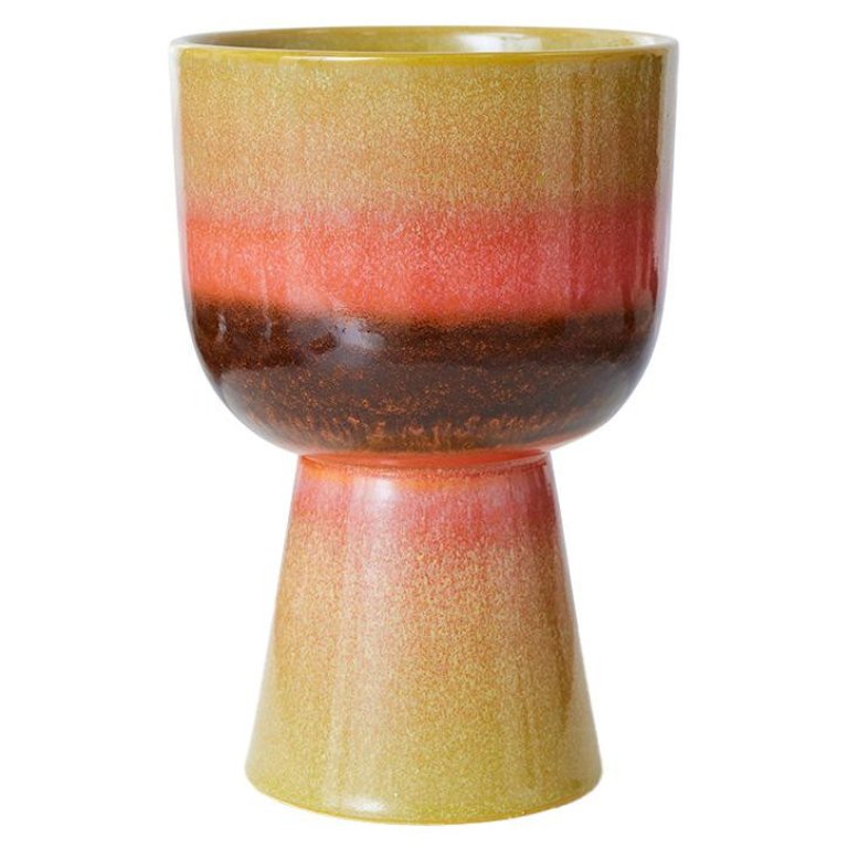 HKliving keramieken bloempot mat groen