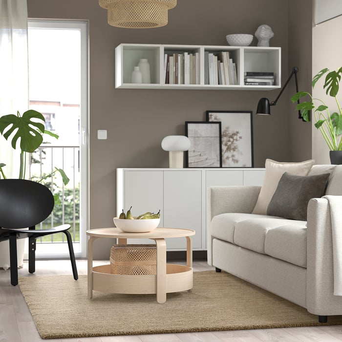 IKEA STOENSE vloerkleed laagpolig beige