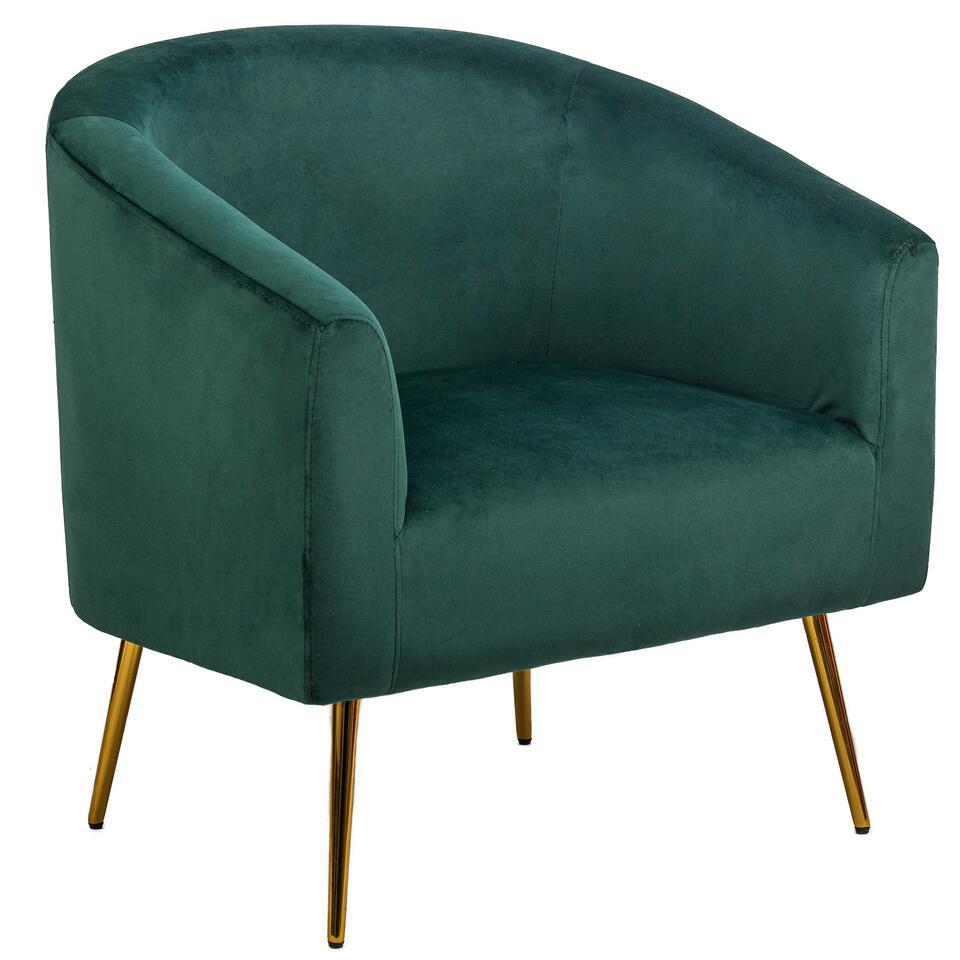 Fluwelen fauteuil 'Lounge' in diepgroen
