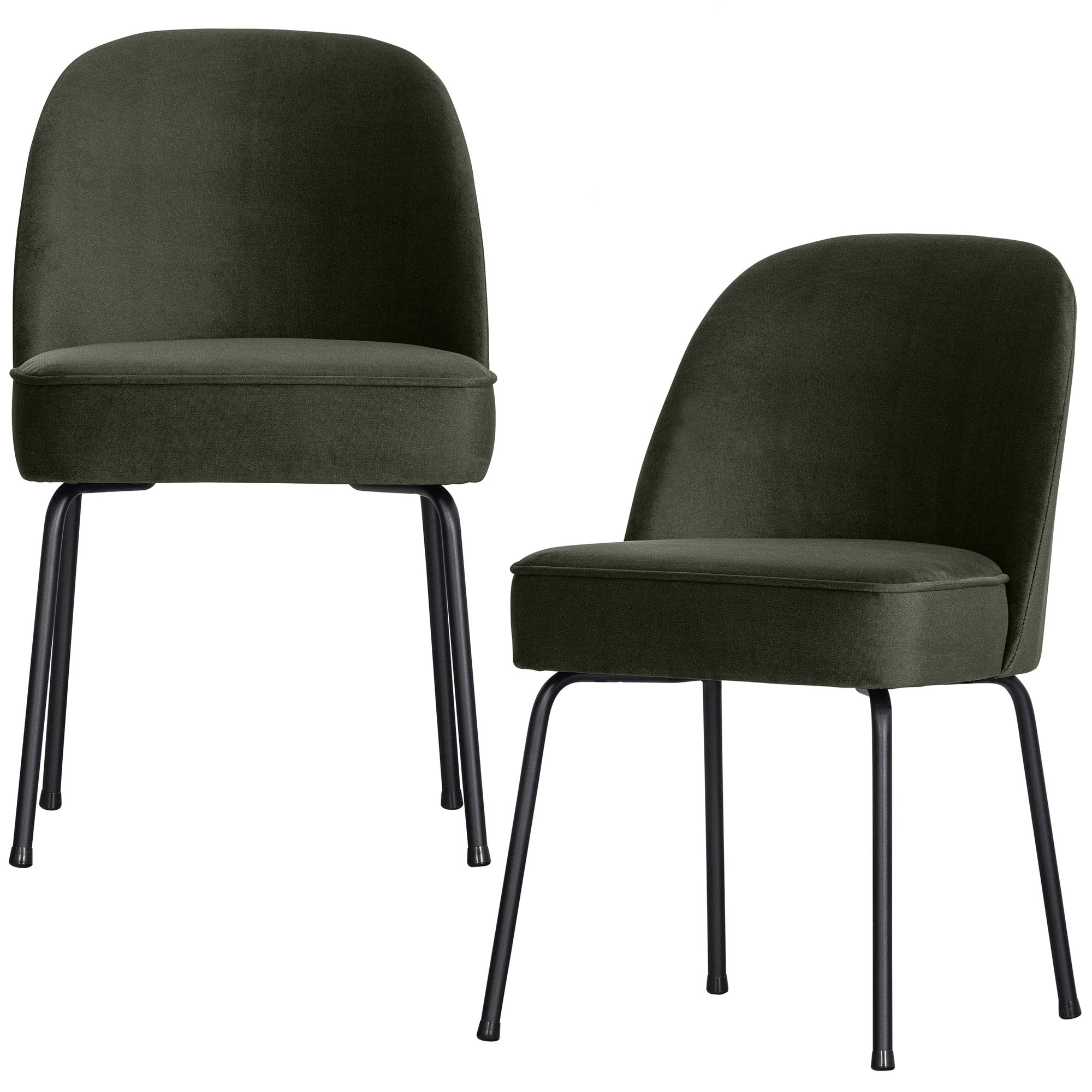 Beetle Dining Chair - Donkergroen Fluweel / Zwart Frame (Gubi)