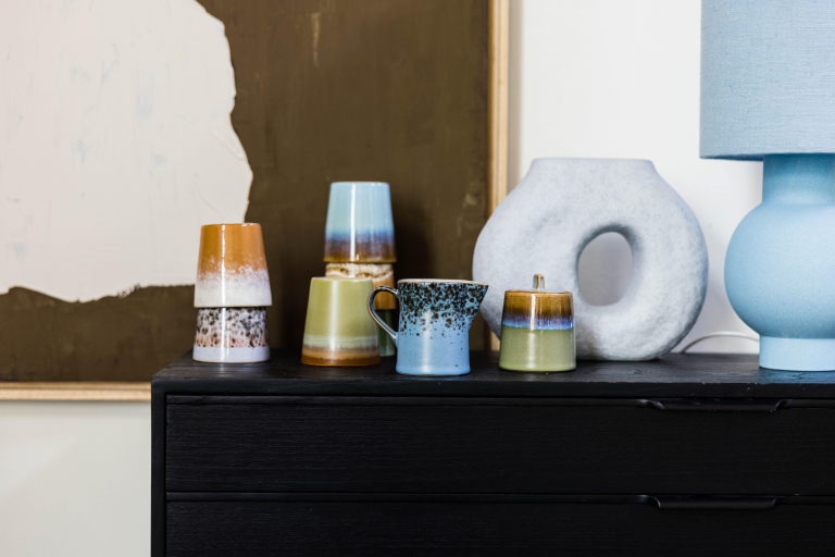 HKliving 70s keramiek tafellamp