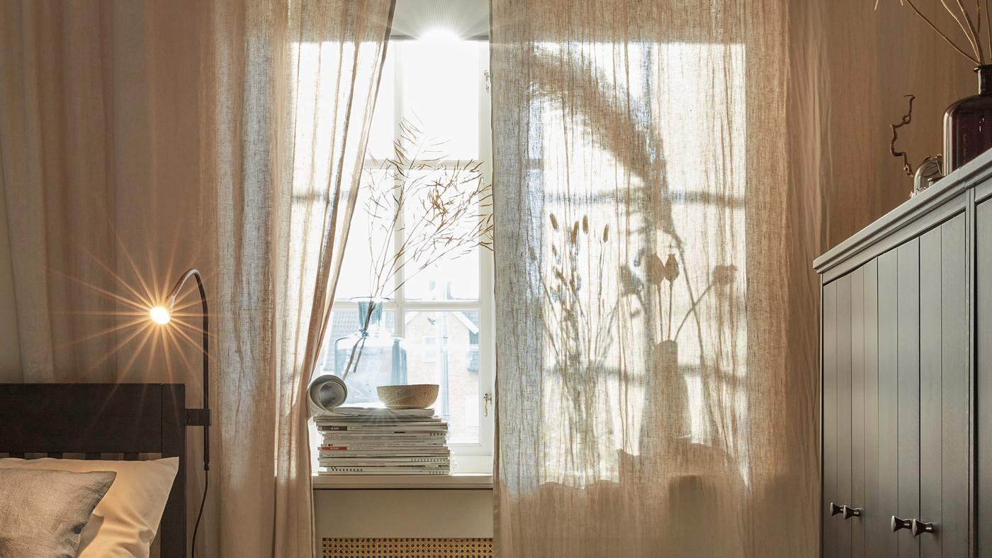 Linnen Kant-en-klare Gordijnen Kamerhoog Naturel