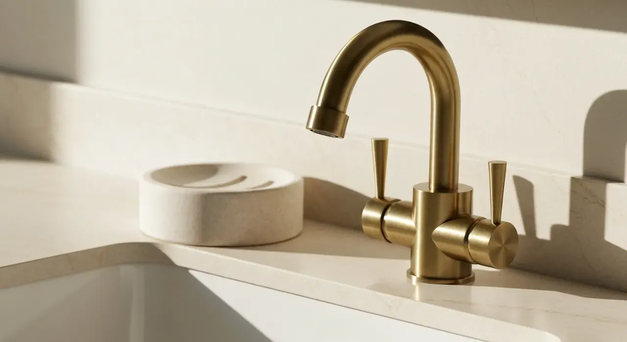 Quiet Luxury Badkamer - detail van materialen en textuur