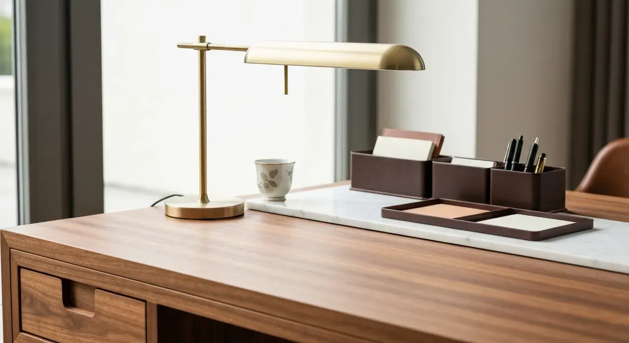 Quiet Luxury Werkkamer - detail van materialen en textuur