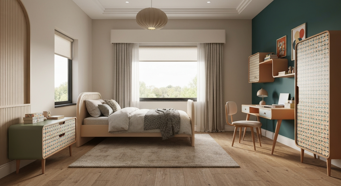 Retro Revival 2026 Kinderkamer - kleurenpalet en sfeer