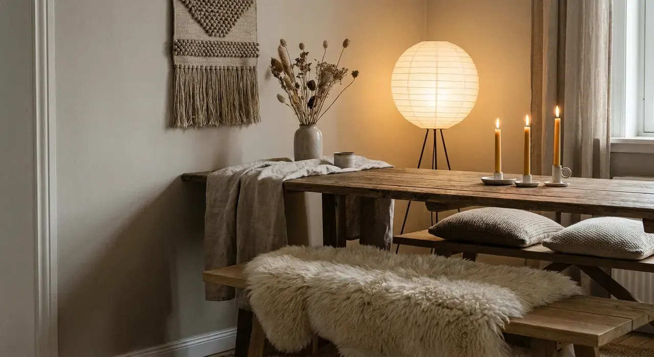 Scandinavisch Eetkamer - sfeervol hoekje