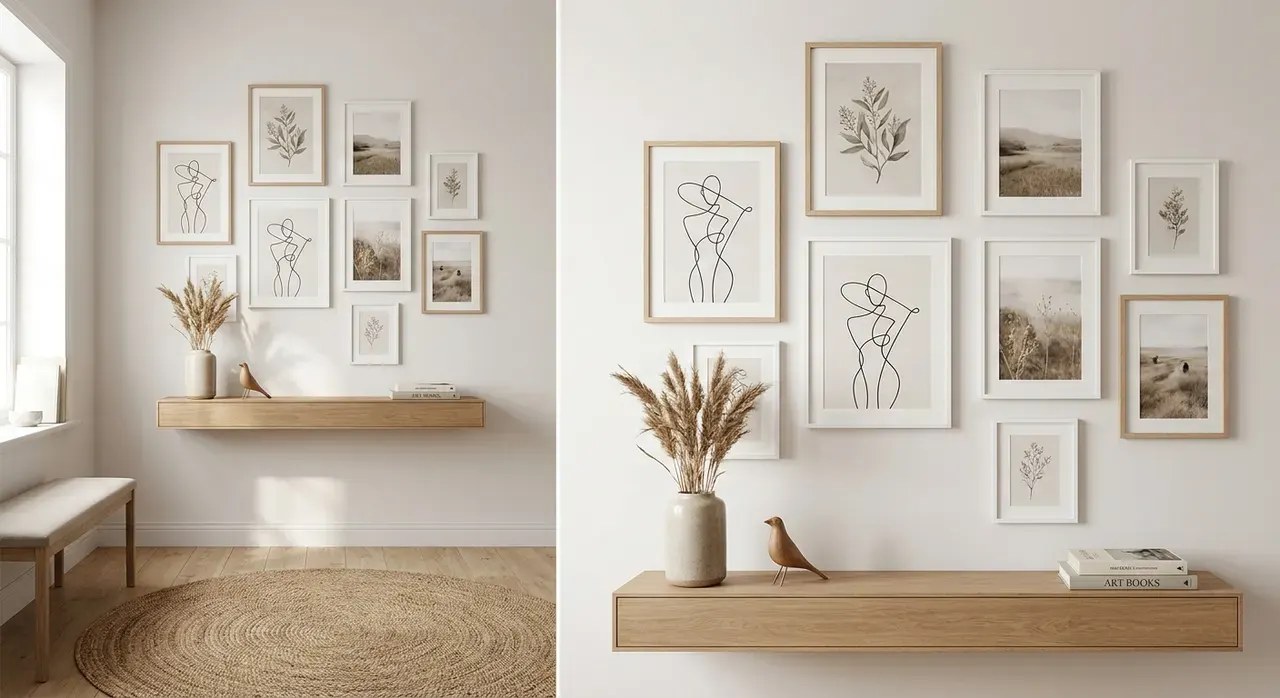 Scandinavisch Hal - galerij wand