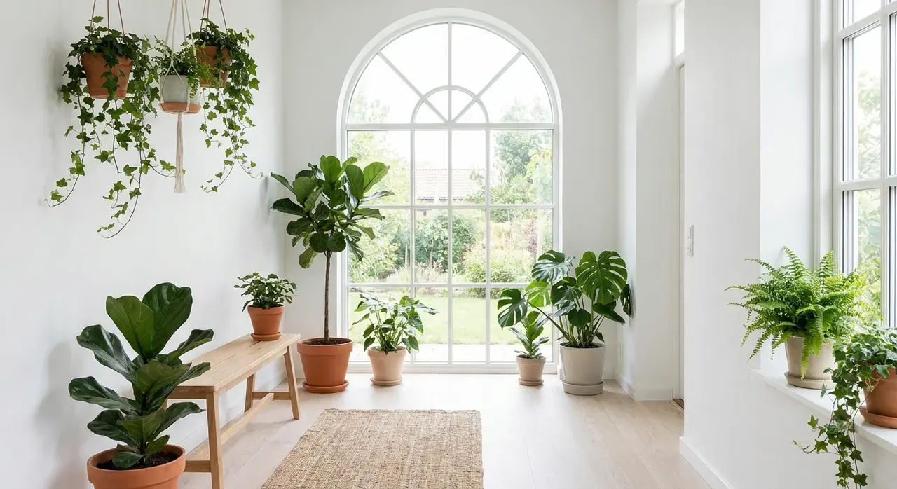 Scandinavisch Hal - planten en groen accent