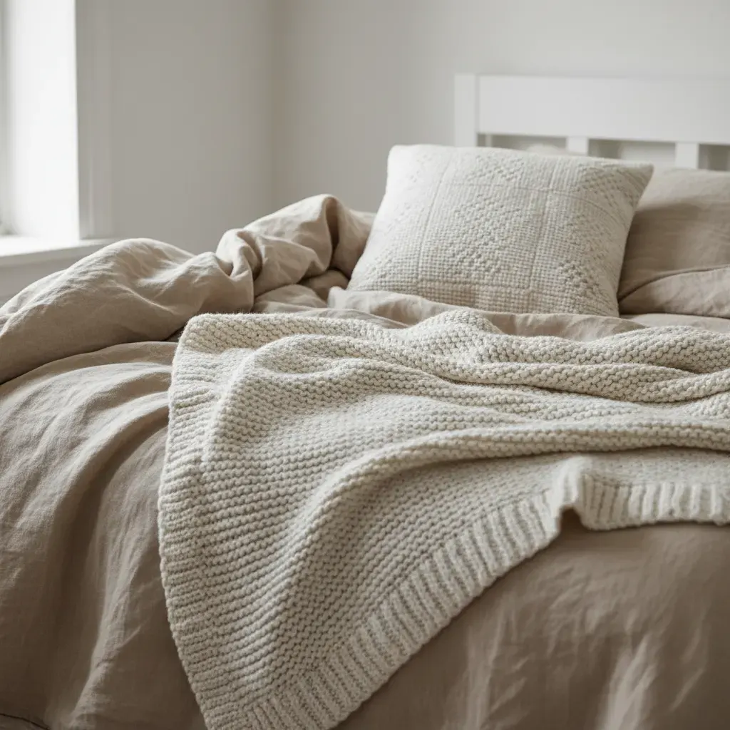 Scandinavisch Slaapkamer - detail van materialen en textuur