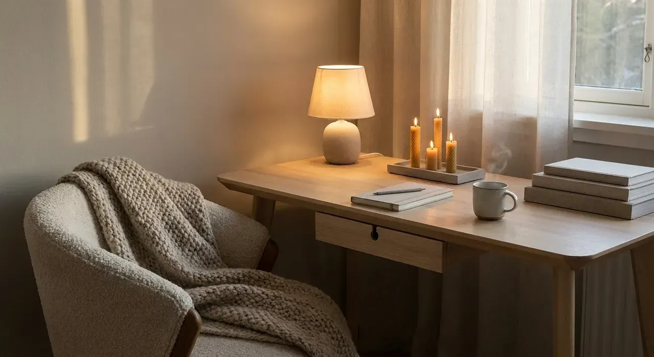 Scandinavisch Werkkamer - sfeervol hoekje