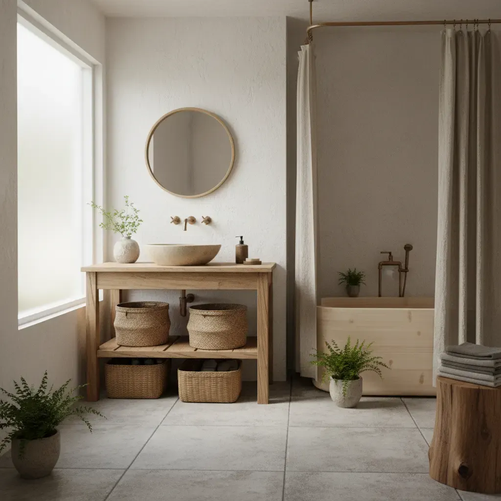 Wabi-Sabi Badkamer - budgetvriendelijke look