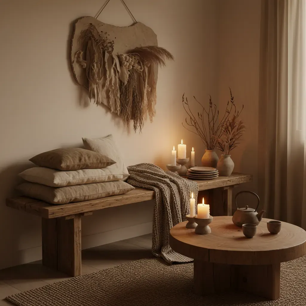 Wabi-Sabi Eetkamer - sfeervol hoekje