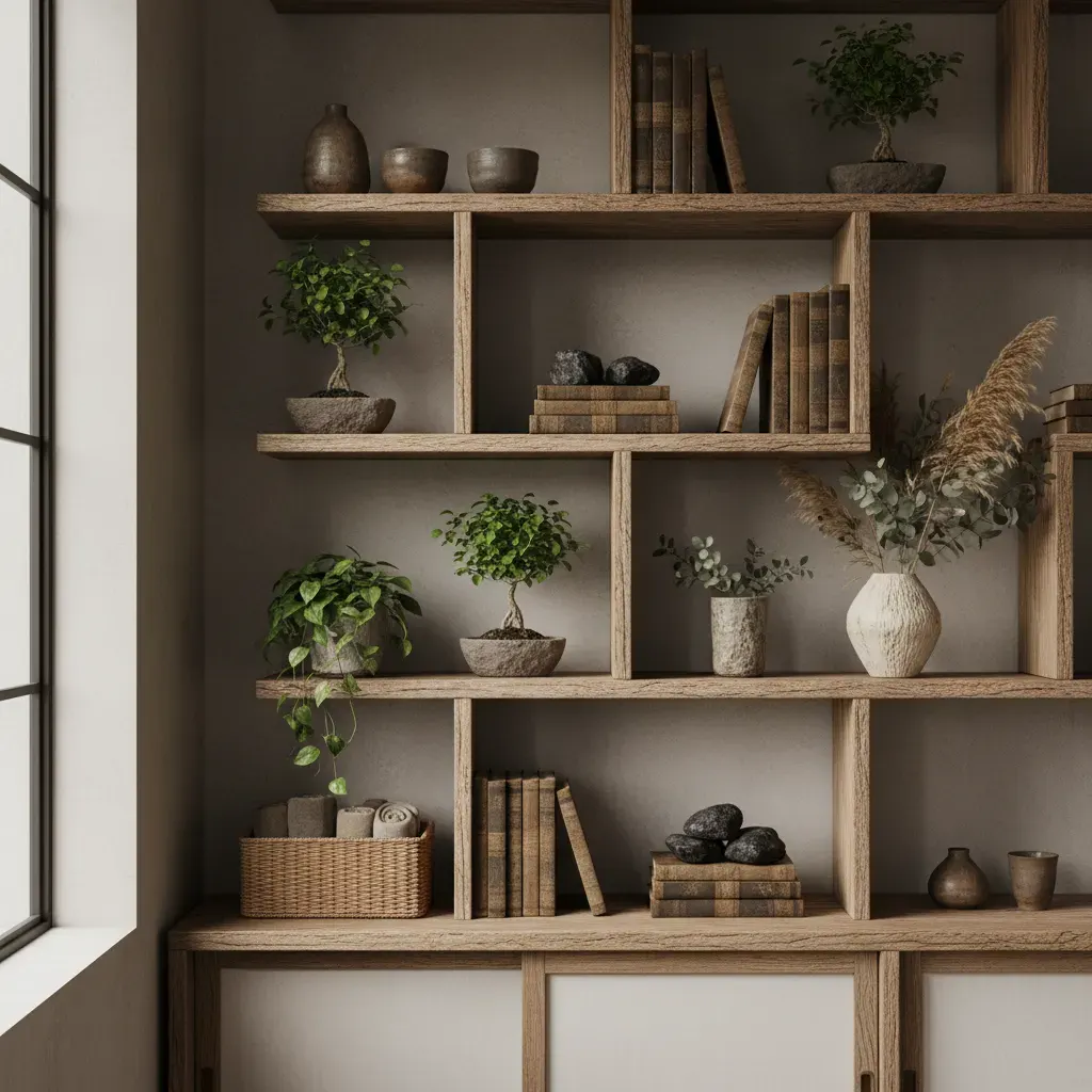 Wabi-Sabi Werkkamer - rekken en opbergen