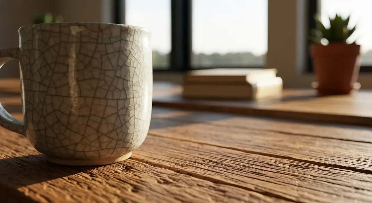 Wabi-Sabi Werkkamer - detail van materialen en textuur