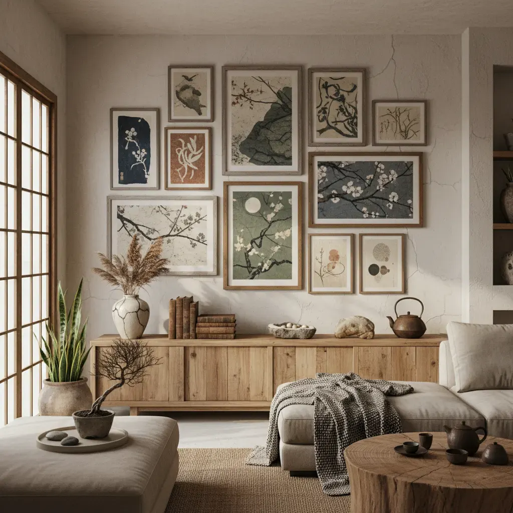 Wabi-Sabi Woonkamer - galerij wand