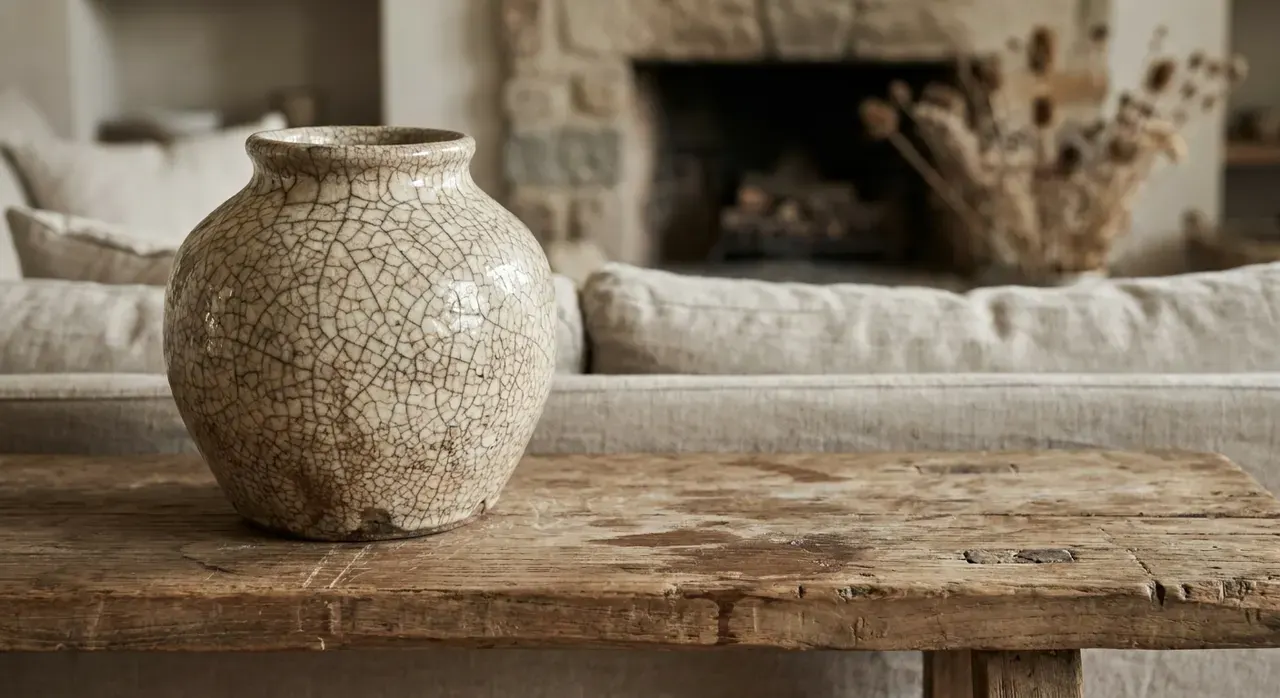 Wabi-Sabi Woonkamer - detail van materialen en textuur